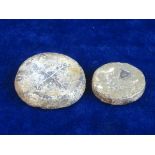 TEMPLAR ERA DECORATED MERCHANTS WEIGHTS. Lead merchant’s weights, detector finds from the