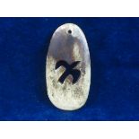 CATHAR DOVE PENDANT.  A most unusual pendant made from animal bone , typical French folk-art style