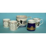 1986 Wedding: a mug by J. & J. May, another by Guyatt and another for 1992 wedding of Helen