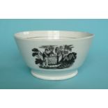 1827 Duke of York in Memoriam: a porcelaineous bowl printed in black with figures grieving at an
