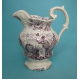 1832 Reform: a lobed pottery jug printed in purple with an allegory of Britannia and the British