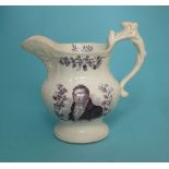 1832 Reform: a pottery jug printed in purple with a named portrait of Lord Althorpe and on the