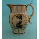 French Crown and British Naval Supremacy: a Prattware jug by Hawley moulded with profiles of a naval