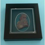 George III: a cast wax profile depicted head and shoulders looking to dexter, reframed, 144mm wide