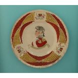 1821 George III: a Portobello plate with moulded and named central profile within a basketware