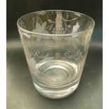 Sir Roger Gresley Bart: a named glass tumbler engraved ‘for ever’, circa 1830, 102mm * Gresley,