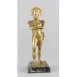 Anonymer Bildhauer Ende 19. Jh., Standfigur von Napoleon, goldfarben patinierte Bronze, unsign.,