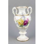 Schlangenhenkelvase, Meissen, Marke 1850-1924, Deputat, Modell von Ernst Leuteritz, Modellnr. E