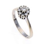 Brillant-Ring WG 585/000 mit 9 Brillanten, zus. 0,34 ct W/SI, RG 56, 2,5 g Start Price: €120