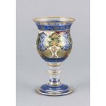 Kelchglas, Schlesien, um 1885, Fritz Heckert, Petersdorf, sog. Jodhpur-Glas, klares Glasmit