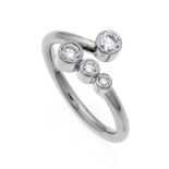 Brillant-Ring WG 750/000 mit 4 Brillanten 0,40 ct W/SI, RG 60 (offen), 6,6 gMindestpreis: 200 EUR