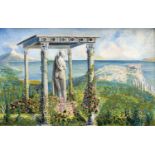 Ital. Maler um 1910, Blick über den Golf von Neapel wohl mit dem Castel dell'Ovo imHintegr., am. li.