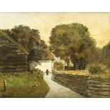 Willem Alexander van Dijck (1866-1933), niederländischer Genre- u. Landschaftsmaler,Bäuerin auf