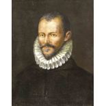 Wohl spanischer Bildnismaler des 17. Jh., Portrait eines Mannes mit Halskrause u.Spitzbart, Öl/Lwd.,