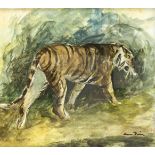 Otto Dill (1884-1957) (attrib.), 'Tiger', Aquarell, u. re. undeutl. sign., 40 x 45 cm,hinter Glas