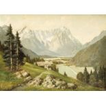 Sepp Börgl, 2. H. 20. Jh., 'Loisachtal', alpine Landschaft, Öl/Lwd., u. re. sign., versobez. 60 x 80