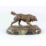 Antoine Louis Barye (1796-1875), nach, Schweißhund beim Nachsuchen, Bronze, im Stand sign.'Barye',