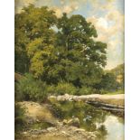 Oscar Leu (1864-1942), dt. Landschaftsmaler, studierte an den Akademien in Berlin und inMünchen,