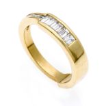 Brillant-Ring GG 750/000 mit Diamant-Baguettes, zus. 1,0 ct TW/lupenrein-VVS, RG 53, 5,5