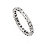 Brillant-Ring WG 585/000 rundherum mit Diamanten, zus. 0,50 ct W/SI, RG 59, 2,2 gMindestpreis: 120