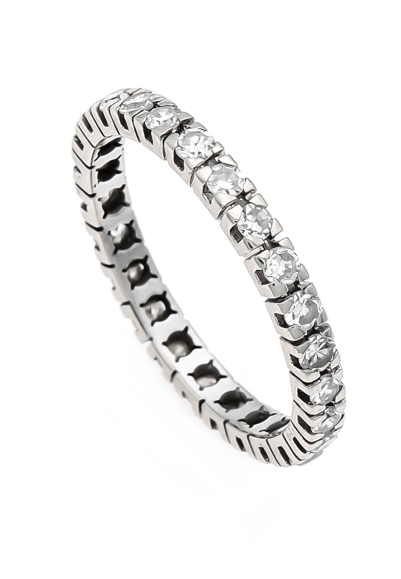 Brillant-Ring WG 585/000 rundherum mit Diamanten, zus. 0,50 ct W/SI, RG 59, 2,2 gMindestpreis: 120