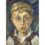 Kai Nielsen (1882-1924), dänischer Maler und Bildhauer, 'Portrait eines blonden Knaben mitbrauner