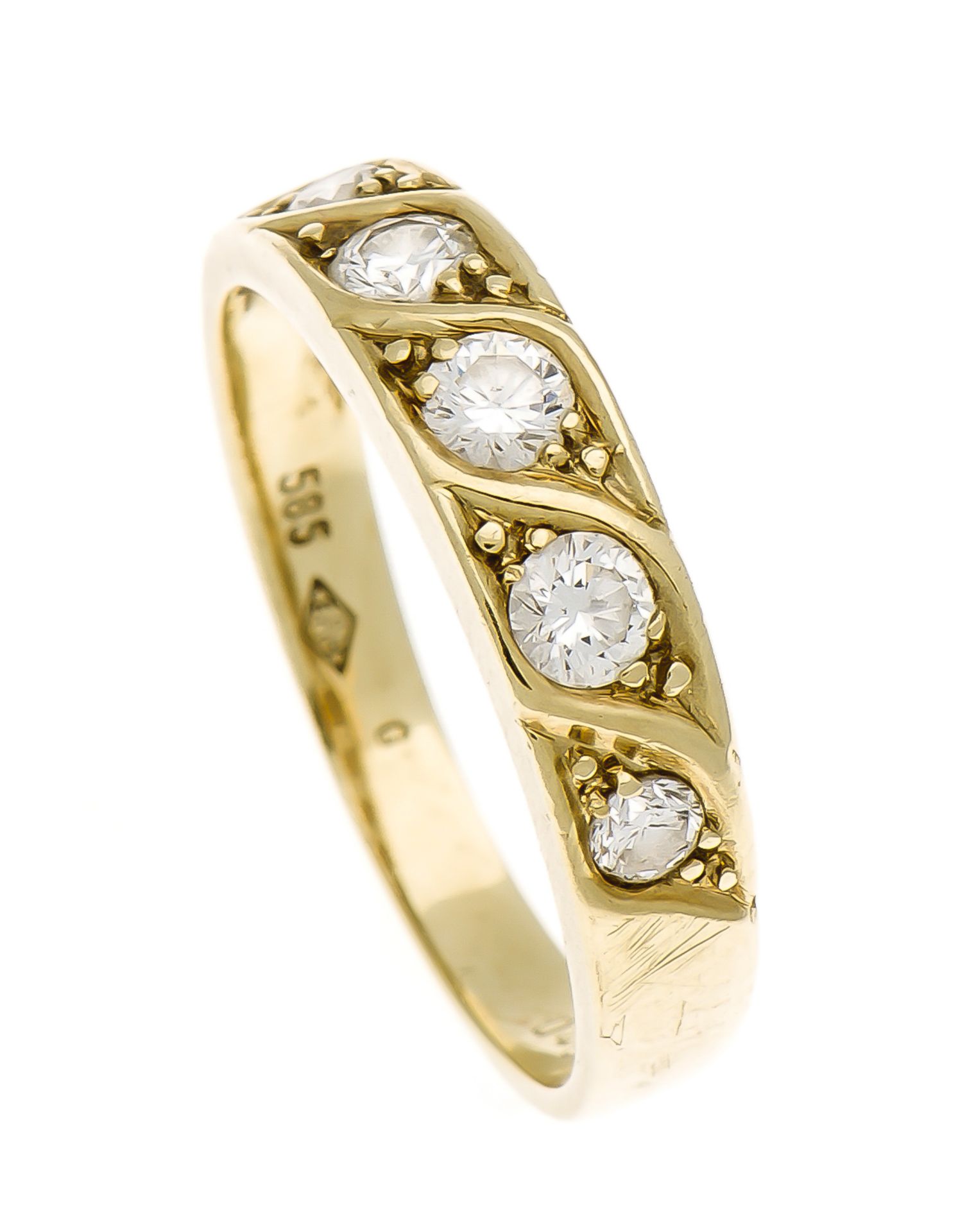 Brillant-Ring GG 585/000 mit 5 Brillanten, zus. 0,40 ct W/SI, RG 56, 2,9 gMindestpreis: 160 EUR