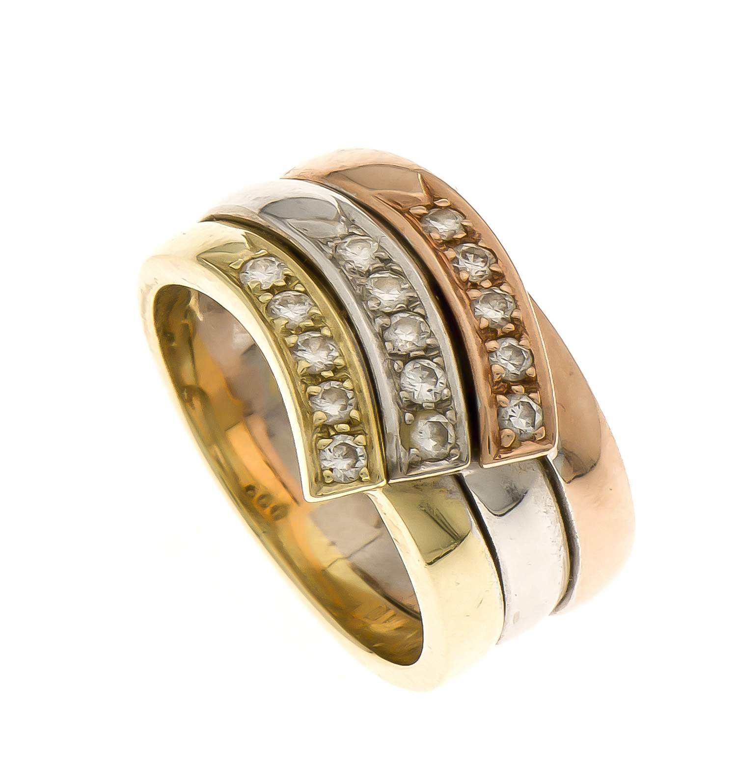 Brillant-Ring GG/WG/RG 585/000 mit Brillanten, zus. 0,435 ct W/SI, RG 55, 10,5 g,Kaufpreis 2010 Euro