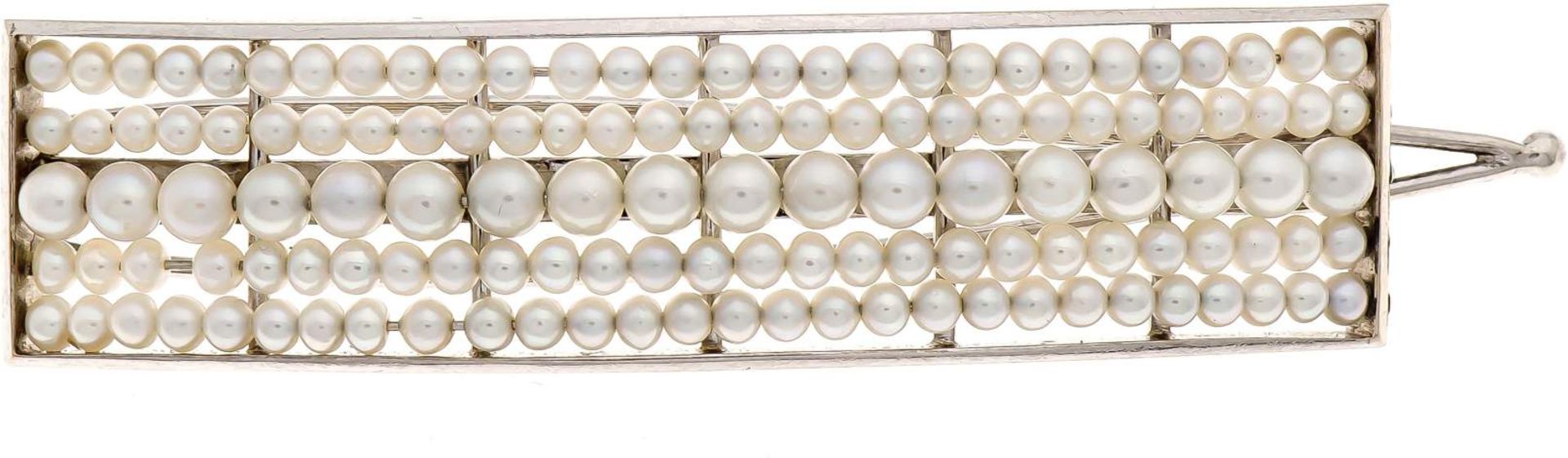 Haar-Nadel WG 750/000 mit Perlen 3,5 - 1,5 mm, L. 60 mm, 14,2 gMindestpreis: 200 EUR