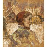 Julius Garibaldi Melchers (1860-1932), us-amerikanischer Impressionist, Profilbildniseiner jungen