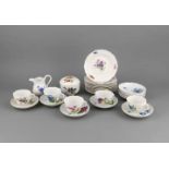 Kaffeerestservice, 25-tlg., Meissen, Marke 1850-1924, 2. W., Form Neuer Ausschnitt,polychrome