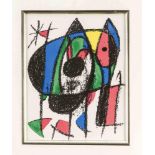 Joan Miro (1893-1983), zwei Farblithographien, unsign., Farben etwas verblasst, ca. 30 x24 cm,