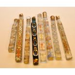 8 VICTORIAN GLASS STICK SCENT BOTTLES (1