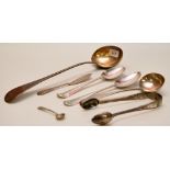 7 PIECES OF SILVER TABLEWARE INCLUDING 2