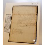 CHARLES II: A WARRANT DATED 21ST SEPTEMB