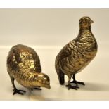 PAIR OF SILVER PLATED PARTRIDGES