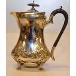 A SILVER HOT WATER JUG, BIRMINGHAM 1906