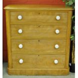 A VICTORIAN SATIN BIRCH FOUR DRAWER CHES