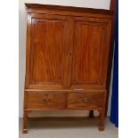 A 19TH CENTURY MAHOGANY CUPBOARD ON DRAW