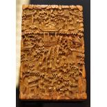 A PROFUSELY CARVED CANTONESE WOODEN CARD