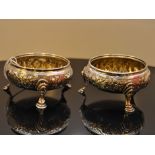 A PAIR OF SILVER EMBOSSED HESTER BATEMAN