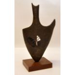 A CONTEMPORARY BRONZE SCULPTURE MOUNTED