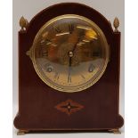 EDWARDIAN INLAID MAHOGANY MANTEL CLOCK W