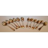 12 X SILVER DESSERT SPOONS: 5 X MATCHING