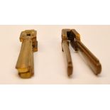 A PAIR OF C19TH HEAVY BRASS NUT CRACKERS