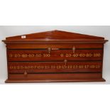 A MAHOGANY SNOOKER SCOREBOARD, 54CM H. X