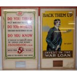 4 X FRAMED WAR TIME FUNDRAISING POSTERS