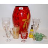 11 X PIECES GLASSWARE TO INC. LARGE ART