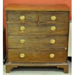 A C19TH 2 OVER 3 CHEST WITH OVAL PLATE H