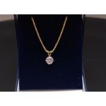 SOLITAIRE DIAMOND PENDANT ON 18CT GOLD C